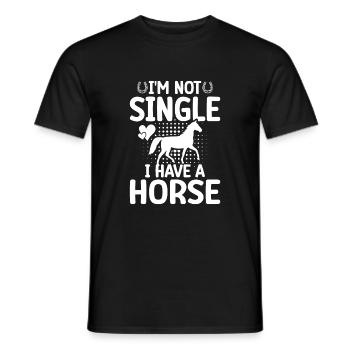 Ich bin nicht Single, ich habe ein Pferd - Männer T-Shirt - Schwarz - Vorne - AI Model Male 178 light (178cm)
