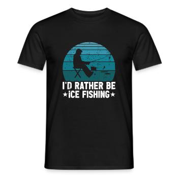I'd rather be ice fishing - Men's T-Shirt - black - Front - AI Model Male 178 light (178cm)