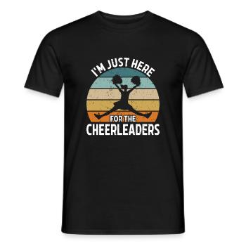 I'm just here for the cheerleaders - Men's T-Shirt - black - Front - AI Model Male 178 light (178cm)