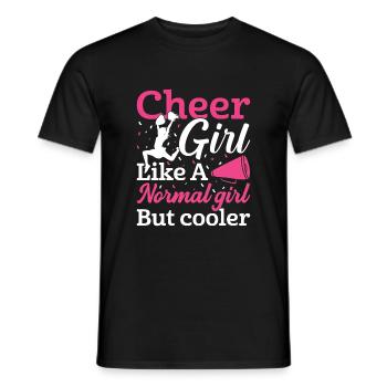 Encourager la fille comme une fille normale, mais plus cool - T-shirt homme - noir - Devant - AI Model Male 178 light (178cm)