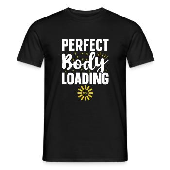 Ich trainiere nur, weil ich gerne esse - Männer T-Shirt - Schwarz - Vorne - AI Model Male 178 light (178cm)
