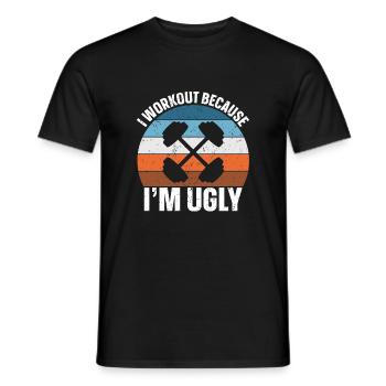 Ich trainiere, weil ich hässlich bin - Männer T-Shirt - Schwarz - Vorne - AI Model Male 178 light (178cm)