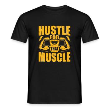 Hektik für dieses Muskeltraining - Männer T-Shirt - Schwarz - Vorne - AI Model Male 178 light (178cm)