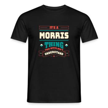 C’est un nom de famille Morris Thing correspondant à la famille Fa - T-shirt homme - noir - Devant - AI Model Male 178 light (178cm)