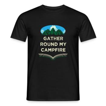 Rassemblez-vous autour de mes amis autour du feu de camp, le Buddy - T-shirt homme - noir - Devant - AI Model Male 178 light (178cm)