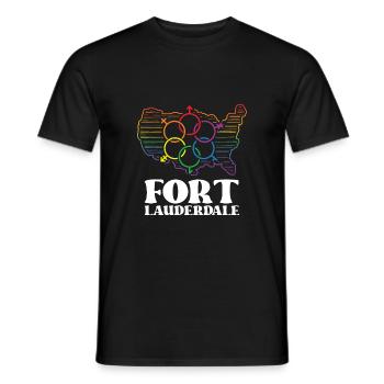 Fort Lauderdale Pride Flagge Pride Month LGBTQ Fla - Männer T-Shirt - Schwarz - Vorne - AI Model Male 178 light (178cm)