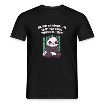 Je ne suis pas antisocial dans sélectivement social drôle - T-shirt homme - noir - Devant - AI Model Male 178 light (178cm)