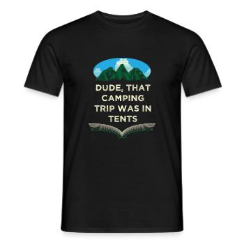 Age of this camping trip Camper Friends Camp Budd - Men's T-Shirt - black - Front - AI Model Male 178 light (178cm)