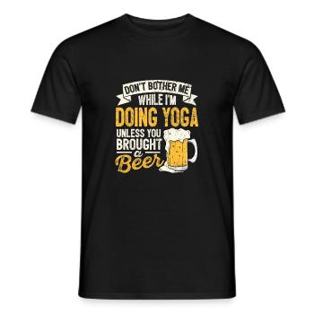 Ne me dérange pas pendant que j’aime les amateurs de bière de yoga P - T-shirt homme - noir - Devant - AI Model Male 178 light (178cm)
