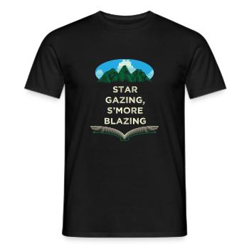 Star Blazing Smore Blazing Camping Friends Camper - Men's T-Shirt - black - Front - AI Model Male 178 light (178cm)