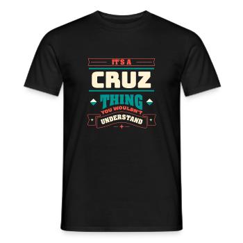 C’est une chose cruz, le nom de famille de la famille. - T-shirt homme - noir - Devant - AI Model Male 178 light (178cm)