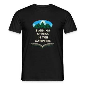 Brennen Stress am Lagerfeuer lustig Camping Humor - Männer T-Shirt - Schwarz - Vorne - AI Model Male 178 light (178cm)
