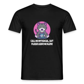Antisocial laissez-moi tranquille introverti drôle - T-shirt homme - noir - Devant - AI Model Male 178 light (178cm)