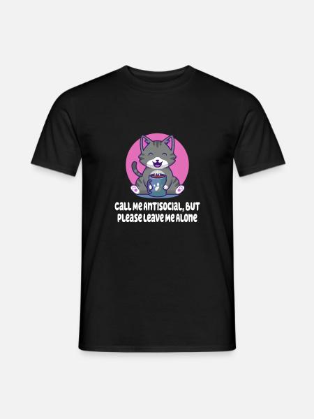 Antisozial lassen mich in Ruhe lustiger introverti - Männer T-Shirt - Schwarz