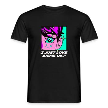 I just love anime funny manga humor Japanese A - Men's T-Shirt - black - Front - AI Model Male 178 light (178cm)