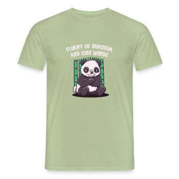 Fließend Sarkasmus und flüssigen Worten lustiger s - Männer T-Shirt - Sage - Vorne - AI Model Male 178 light (178cm)