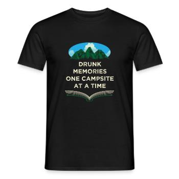 Drunk Memories Camping Beer Lovers Camp - Men's T-Shirt - black - Front - AI Model Male 178 light (178cm)