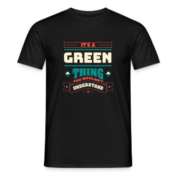 C’est une chose verte, le nom de famille de la famille - T-shirt homme - noir - Devant - AI Model Male 178 light (178cm)