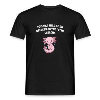 I will be as useless as the G in lasagna lus - Men's T-Shirt - black - Front - AI Model Male 178 light (178cm)