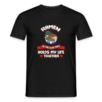 Ramen garde ma vie ensemble plus drôle japonais - T-shirt homme - noir - Devant - AI Model Male 178 light (178cm)