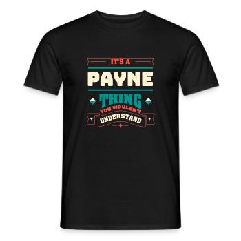 C’est une affaire Payne, le nom de famille de la famille. - T-shirt homme - noir - Devant - AI Model Male 178 light (178cm)