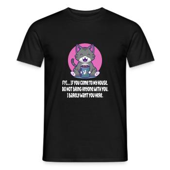 N’amenez personne avec des amis introvertis - T-shirt homme - noir - Devant - AI Model Male 178 light (178cm)