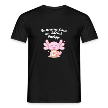 Niedrig auf soziale Energie leiden, lustiger intro - Männer T-Shirt - Schwarz - Vorne - AI Model Male 178 light (178cm)