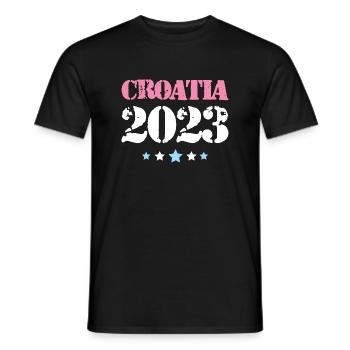 Croatia 2023 - Men's T-Shirt - black - Front - AI Model Male 178 light (178cm)