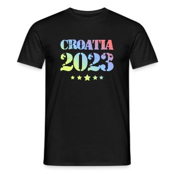 Croatia 2023 - Men's T-Shirt - black - Front - AI Model Male 178 light (178cm)