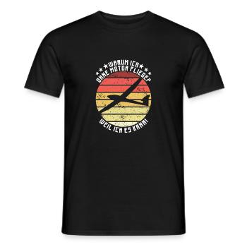 Segelflieger – Weil ich ohne Motor flieg! - Männer T-Shirt - Schwarz - Vorne - AI Model Male 178 light (178cm)