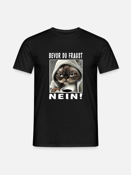 Bevor du fragst nein Katze - Männer T-Shirt - Schwarz