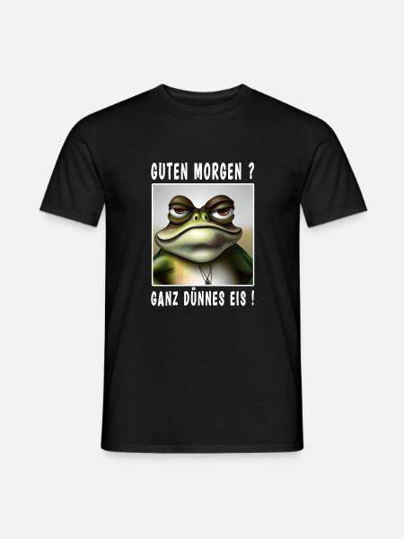 Guten Morgen ganz dünnes Eis - Männer T-Shirt - Schwarz