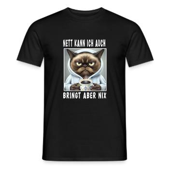 Nett Kann Ich Auch Bringt Aber Nix - Männer T-Shirt - Schwarz - Vorne - AI Model Male 178 light (178cm)