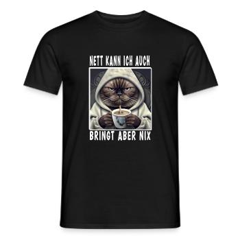 Nett Kann Ich Auch Bringt Aber Nix - Männer T-Shirt - Schwarz - Vorne - AI Model Male 178 light (178cm)