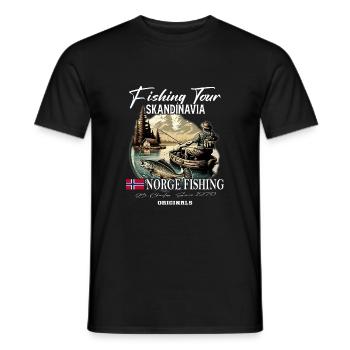 Norway fishing Norway Flag - Men's T-Shirt - black - Front - AI Model Male 178 light (178cm)