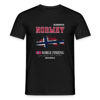 Norway fishing Norway Flag - Men's T-Shirt - black - Front - AI Model Male 178 light (178cm)