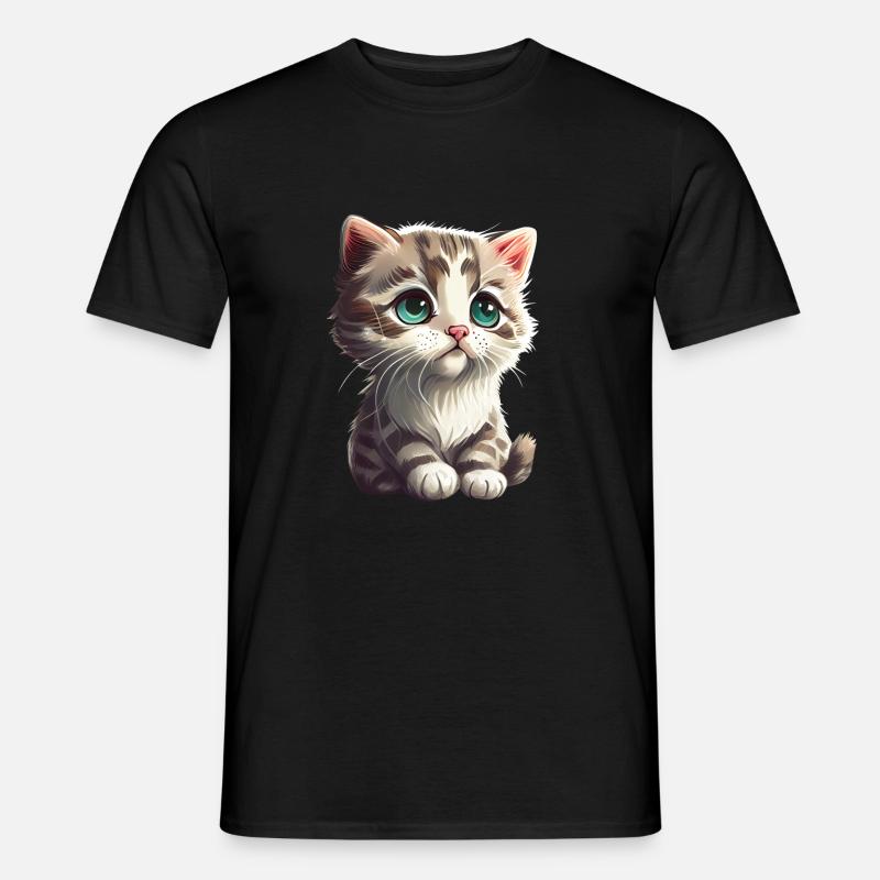 Katze Kätzchen Geschenk - Männer T-Shirt - Schwarz