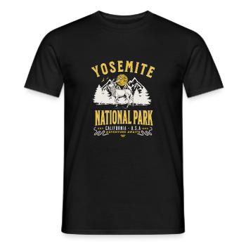 Parc national de Yosemite, Californie - T-shirt homme - noir - Devant - AI Model Male 178 light (178cm)