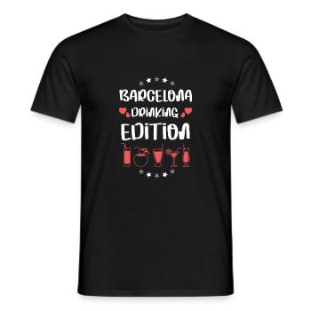 L’équipe de Barcelone Drinking - T-shirt homme - noir - Devant - AI Model Male 178 light (178cm)