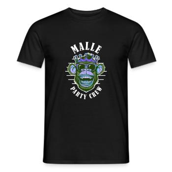 Malle Party Crew Affe Krone Mallorca - Männer T-Shirt - Schwarz - Vorne - AI Model Male 178 light (178cm)