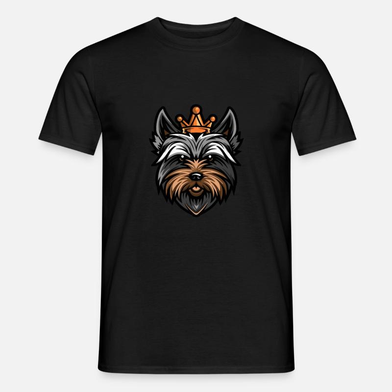 Yorkshire Terrier Hund Krone - Männer T-Shirt - Schwarz