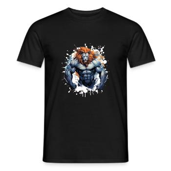 Lion Muscles Bodybuilding Gym - Men's T-Shirt - black - Front - AI Model Male 178 light (178cm)