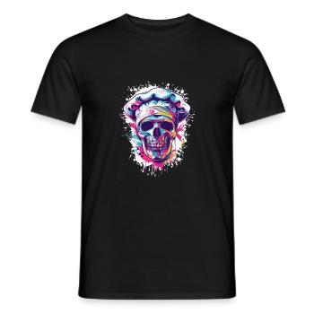 Koch Skull Chef - Men's T-Shirt - black - Front - AI Model Male 178 light (178cm)