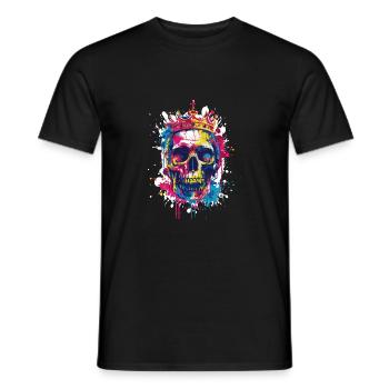 Couronne de crâne de roi - T-shirt homme - noir - Devant - AI Model Male 178 light (178cm)