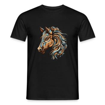 Pferd Porträt Kopf - Männer T-Shirt - Schwarz - Vorne - AI Model Male 178 light (178cm)