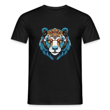 Polar Bear Head Polar Bear - Men's T-Shirt - black - Front - AI Model Male 178 light (178cm)