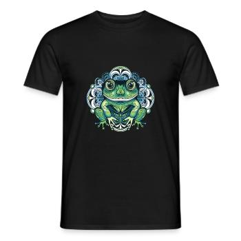 Frog Portrait - Men's T-Shirt - black - Front - AI Model Male 178 light (178cm)