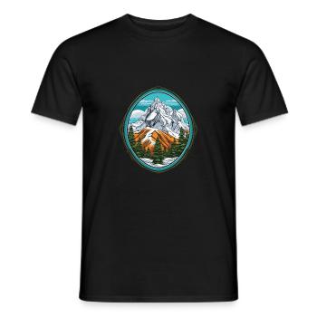 Mountains Nature Symbol - Men's T-Shirt - black - Front - AI Model Male 178 light (178cm)