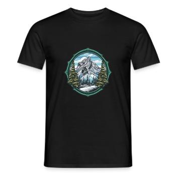 Alps Ski Mountains - Men's T-Shirt - black - Front - AI Model Male 178 light (178cm)