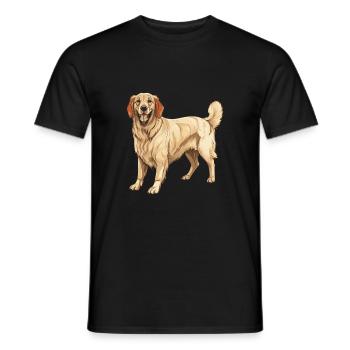 Golden Retriever Dog - Men's T-Shirt - black - Front - AI Model Male 178 light (178cm)